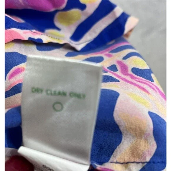 Lilly Pulitzer Silk Blouse Multicolor Oversized Size XXS -S (Read Measurements) - Picture 9 of 9